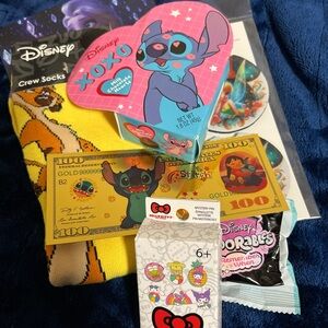 Disney Stitch Gift Set with Yellow and Pink Highlights
